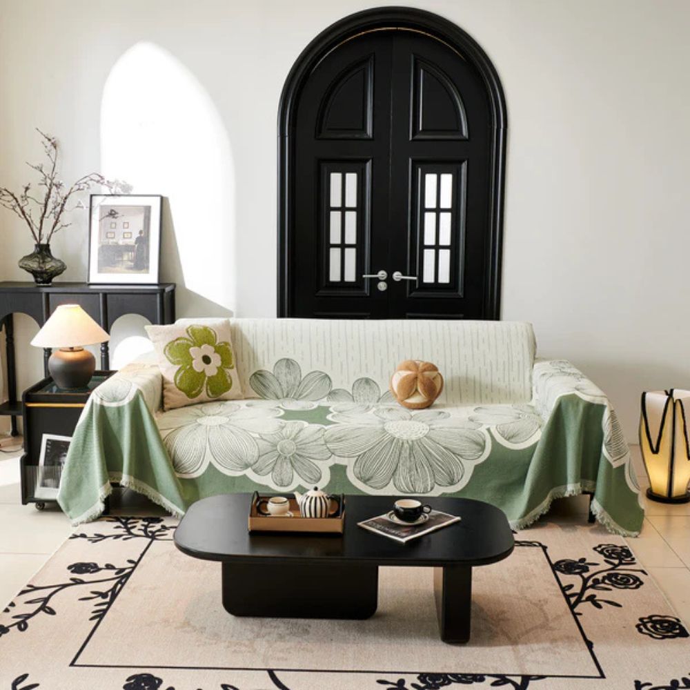 Wanderlust Sofa Cover - Soft Chenille, Reversible Floral Design 0