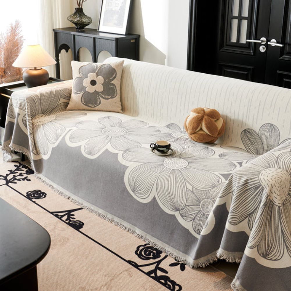 Wanderlust Sofa Cover - Soft Chenille, Reversible Floral Design 6