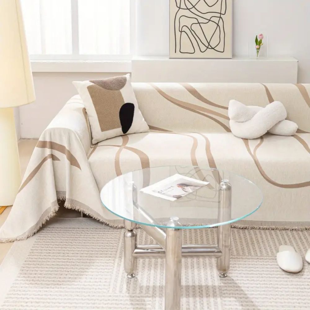 Waver Sofa Cover - Jacquard Chenille, Non-Slip Design 0