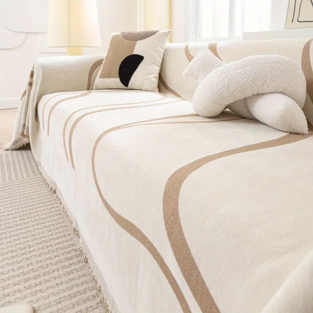 Waver Sofa Cover - Jacquard Chenille, Non-Slip Design 6