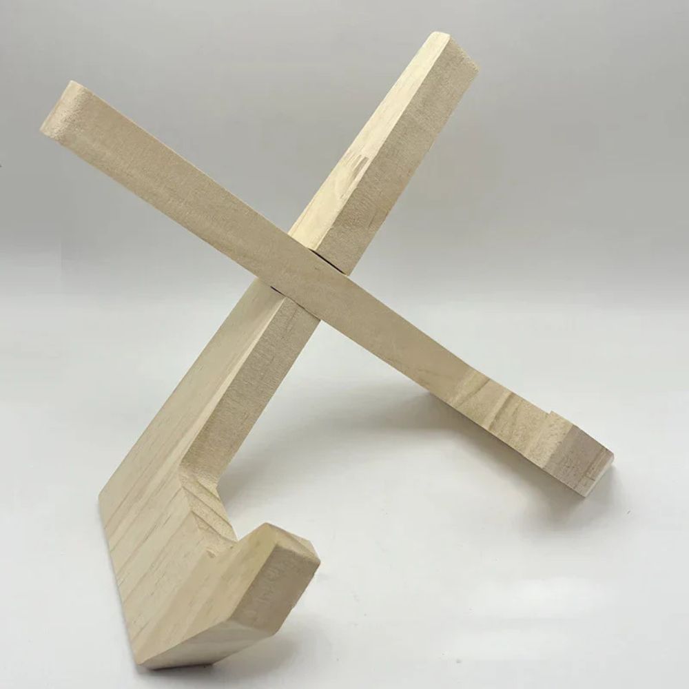 Waverly Book Stand - Premium Pine Wood, X-Frame Design 0