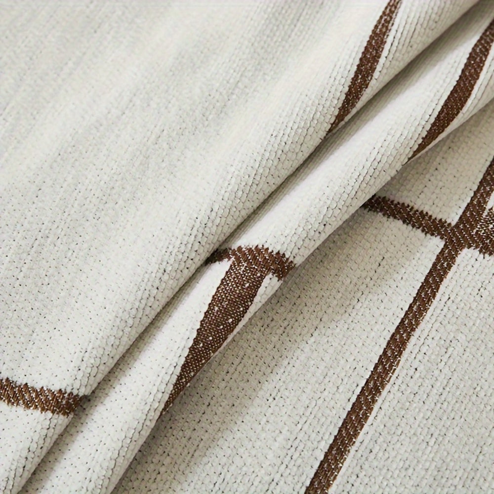 Wavy Sofa Cover - Chenille, Reversible Design, Boho Stripe 7