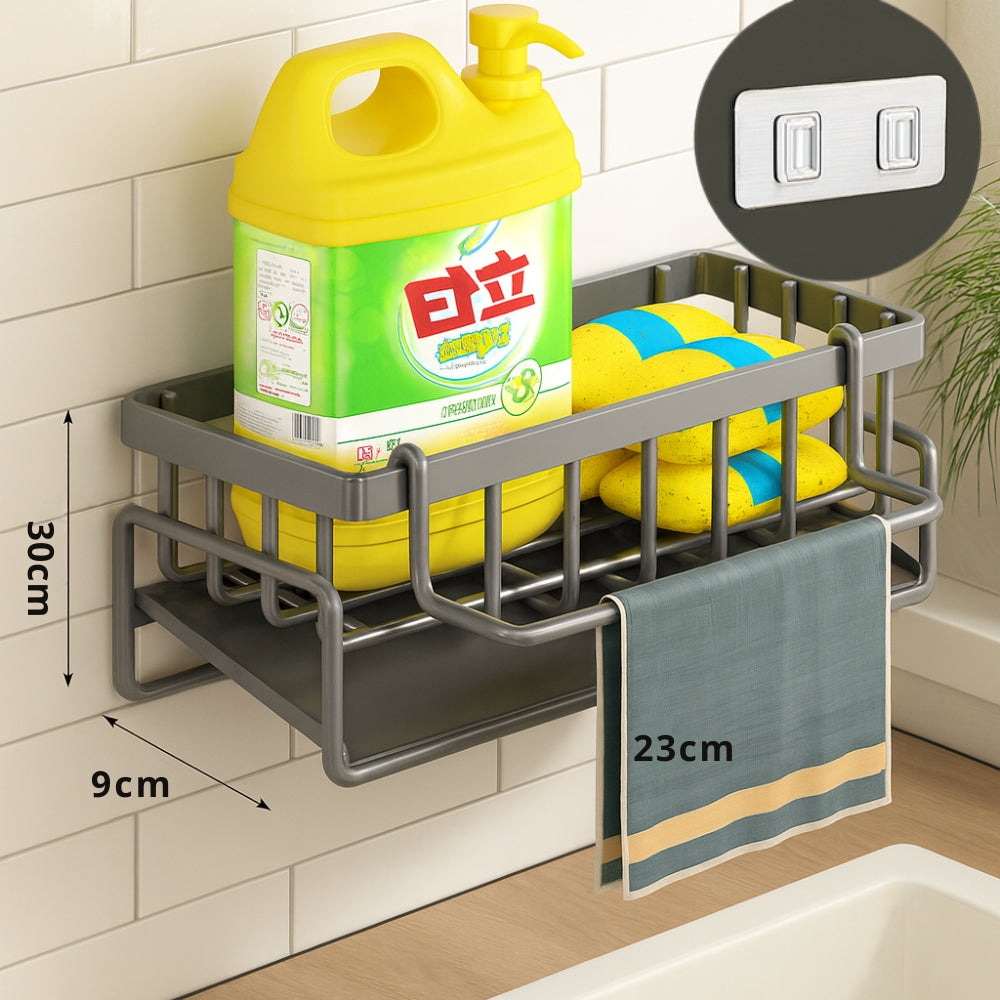 Wesley Wall Mounted Drying Rack - Carbon Steel, Compact Storage for Sponges and Towels 0