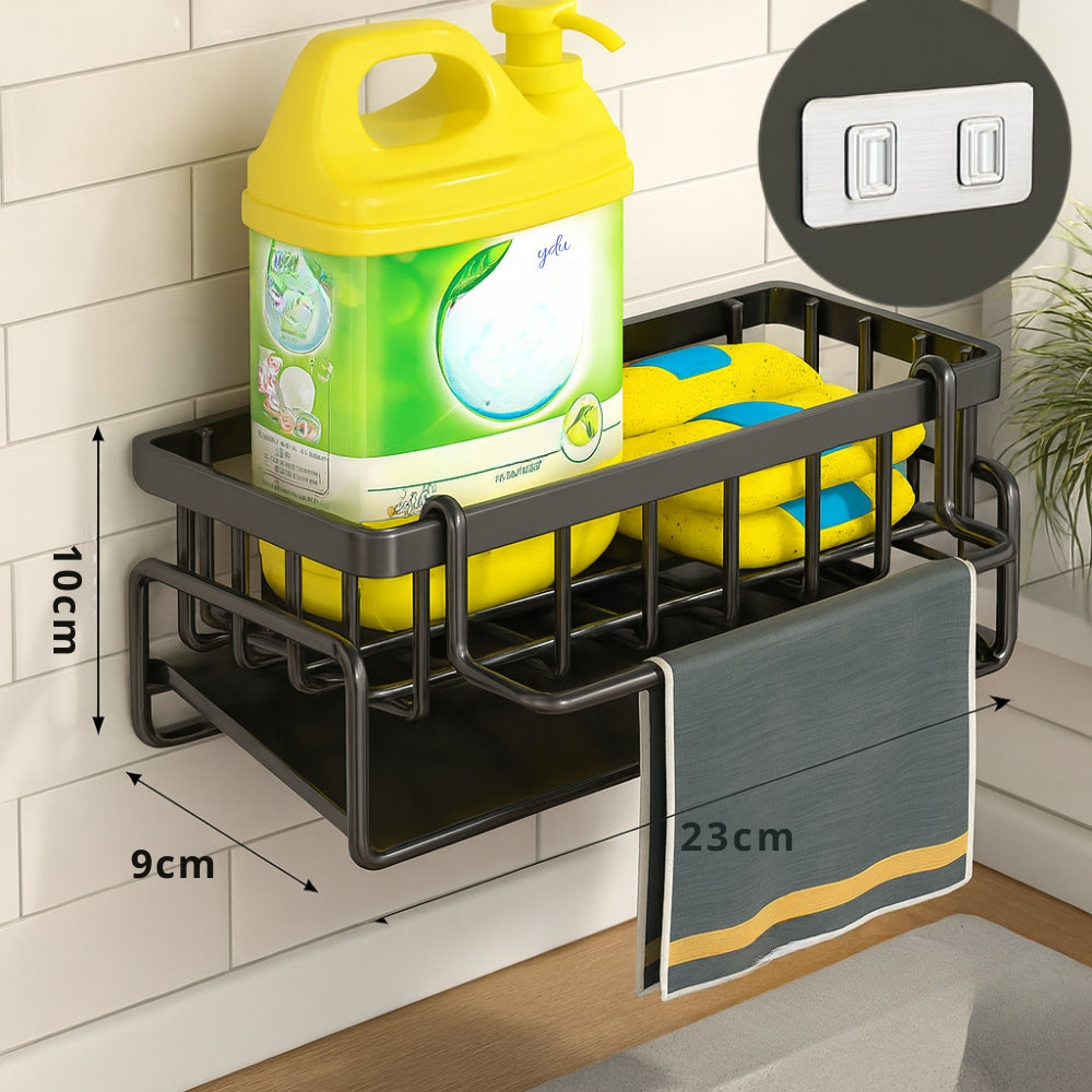 Wesley Wall Mounted Drying Rack - Carbon Steel, Compact Storage for Sponges and Towels 2