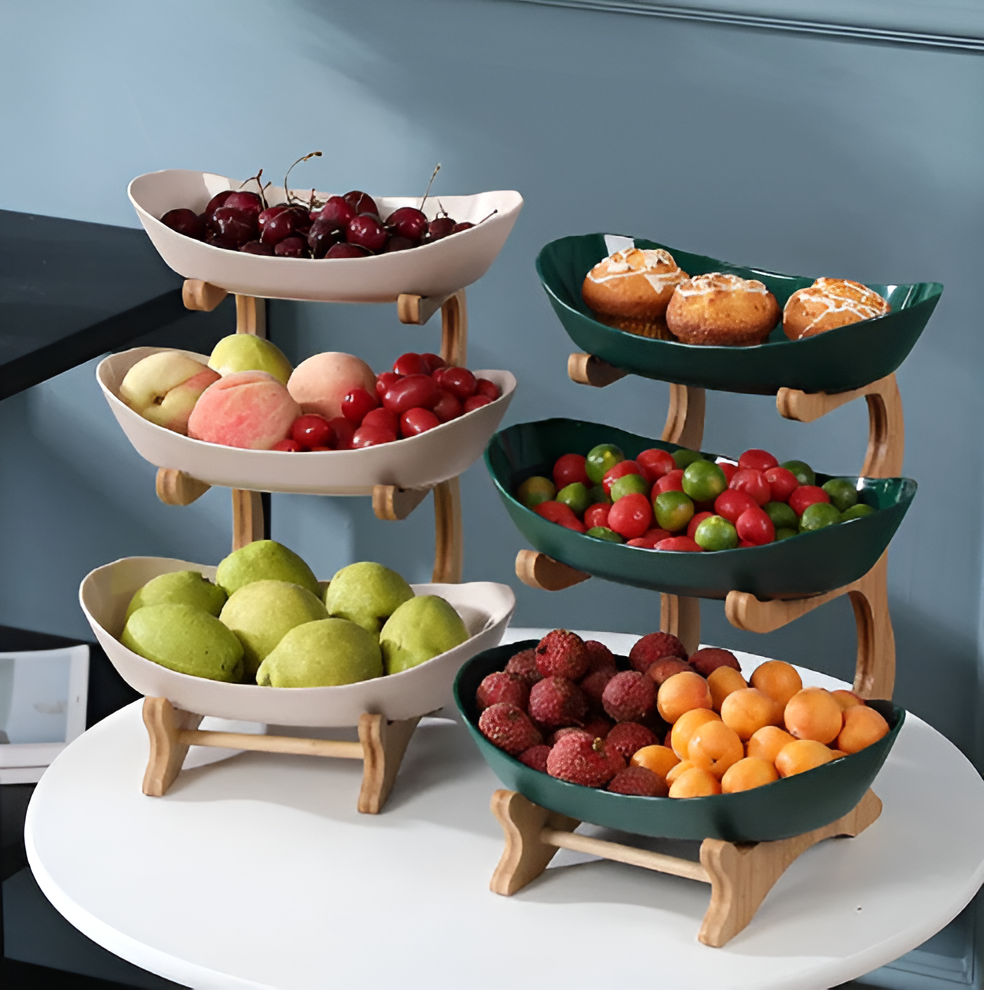Wondrous Large Fruit Bowl - Wooden, Multi-Tiered Design 4