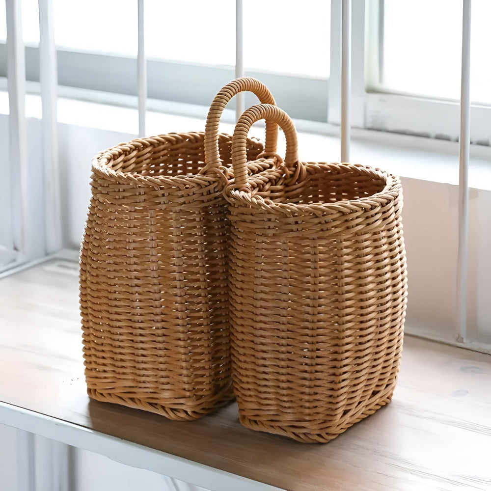 Wren Wicker Storage Basket - Vintage-Inspired, Lightweight Design 2