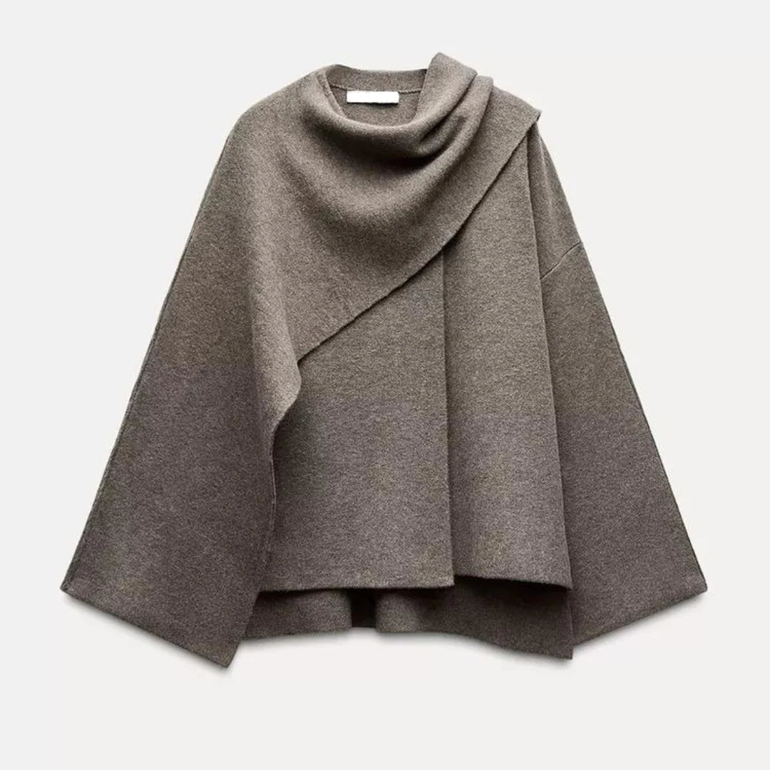 Wynora Women's Cape - Textured Fabric, Oversized Poncho Style 1
