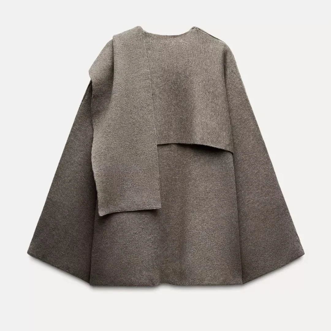Wynora Women's Cape - Textured Fabric, Oversized Poncho Style 3