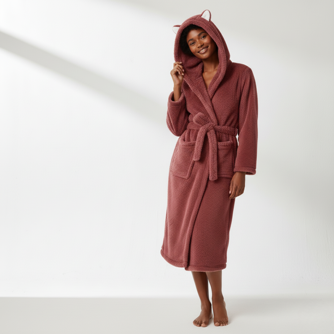 Wynora Women's Robe - Plush Polyester Fleece, Hooded Long Cozy Fit 4