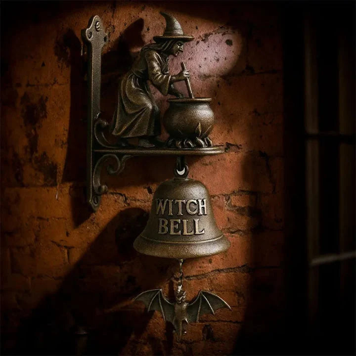 Wynter Doorbell - Cast Iron, Antique Bronze Witch Motif 5