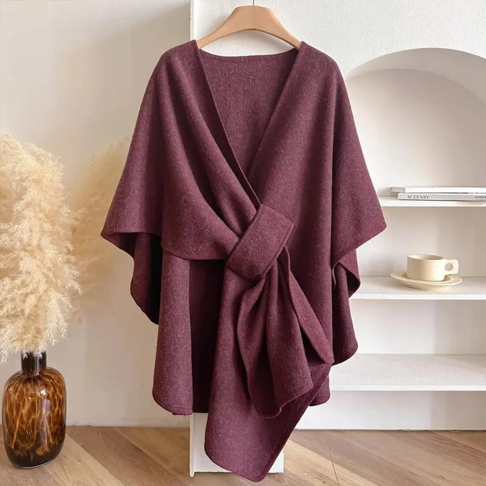 Wynter Poncho Coat - Polyester-Wool Blend, One Size 1