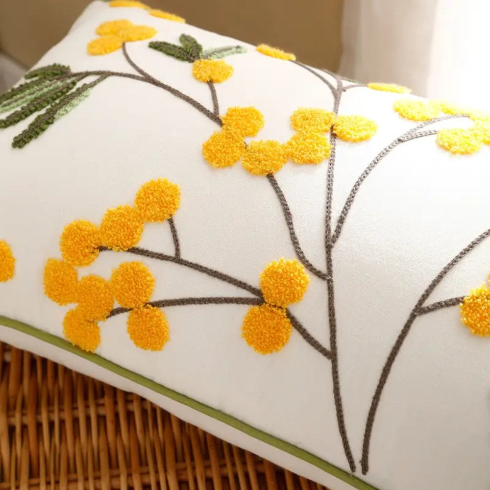 Yonder Cushion Cover - Microfiber Blend, Floral Embroidery for Sofa 3