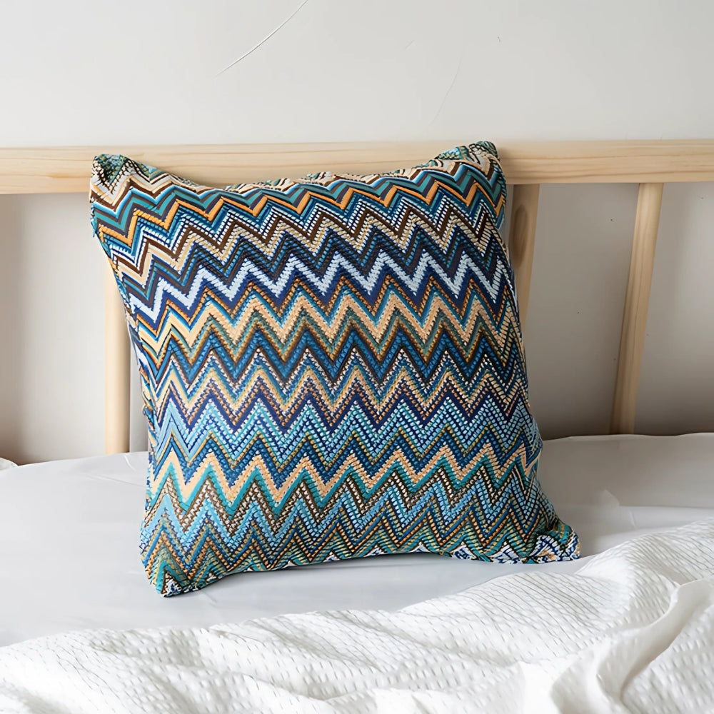 Zara Cushion Cover - Zigzag Knit, Soft Microfiber 3