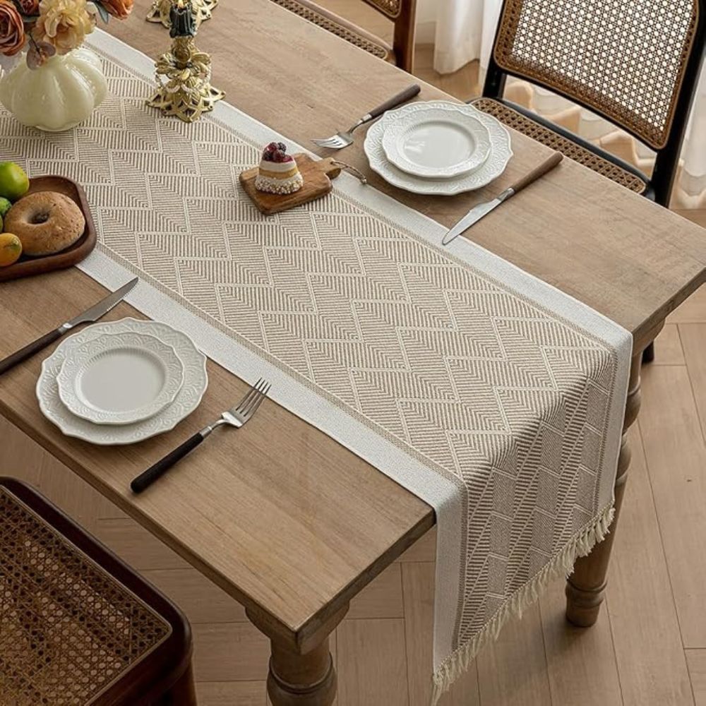 Zara Loom Table Runner - Microfiber, Geometric Zigzag 0