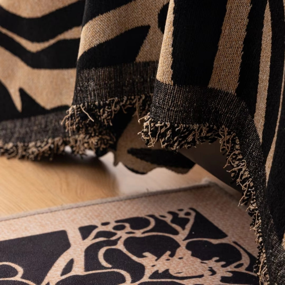 Zentara Sofa Cover - Chenille, Zebra Patterned Slipcover 6