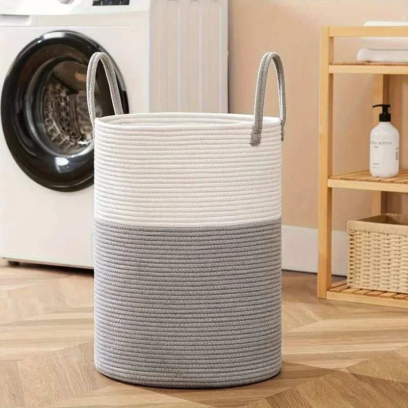 RopeHaven – Foldable Woven Rope Laundry Basket – Robust, Stylish Storage