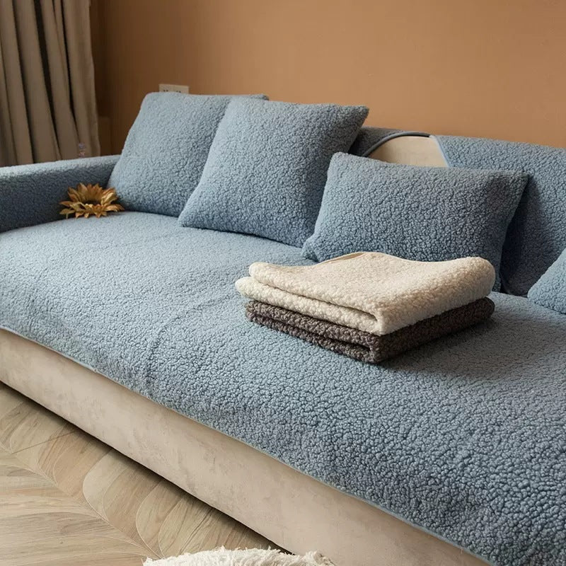 SnugNest – Teddy Sherpa Sofa Cover