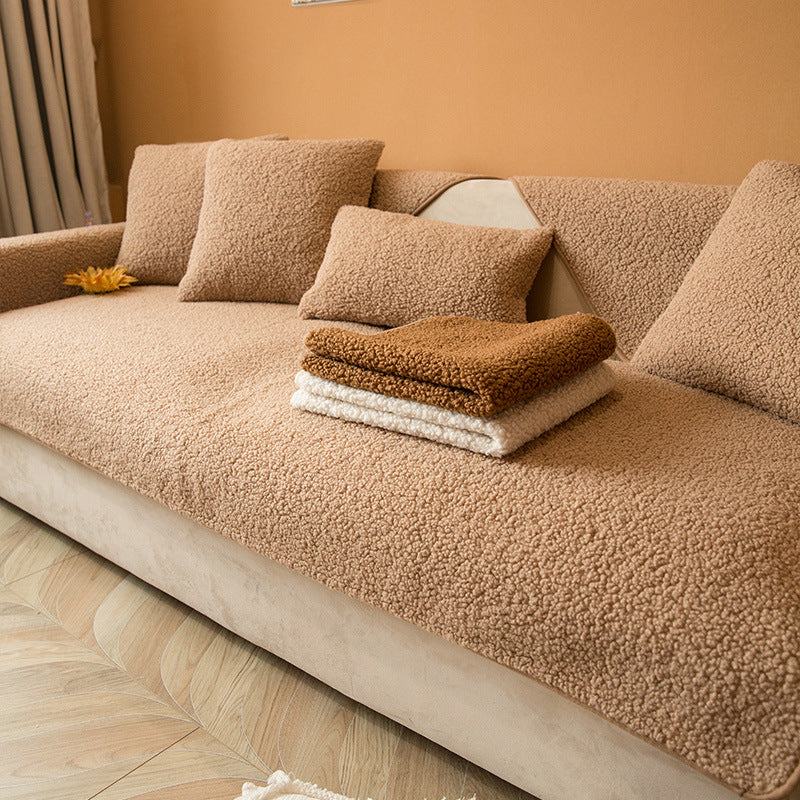 SnugNest – Teddy Sherpa Sofa Cover