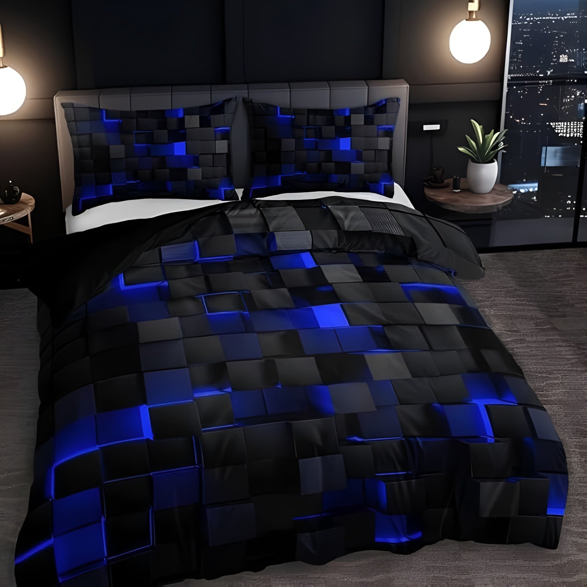 NeonGrid – Futuristic 3D Print Duvet Cover Set