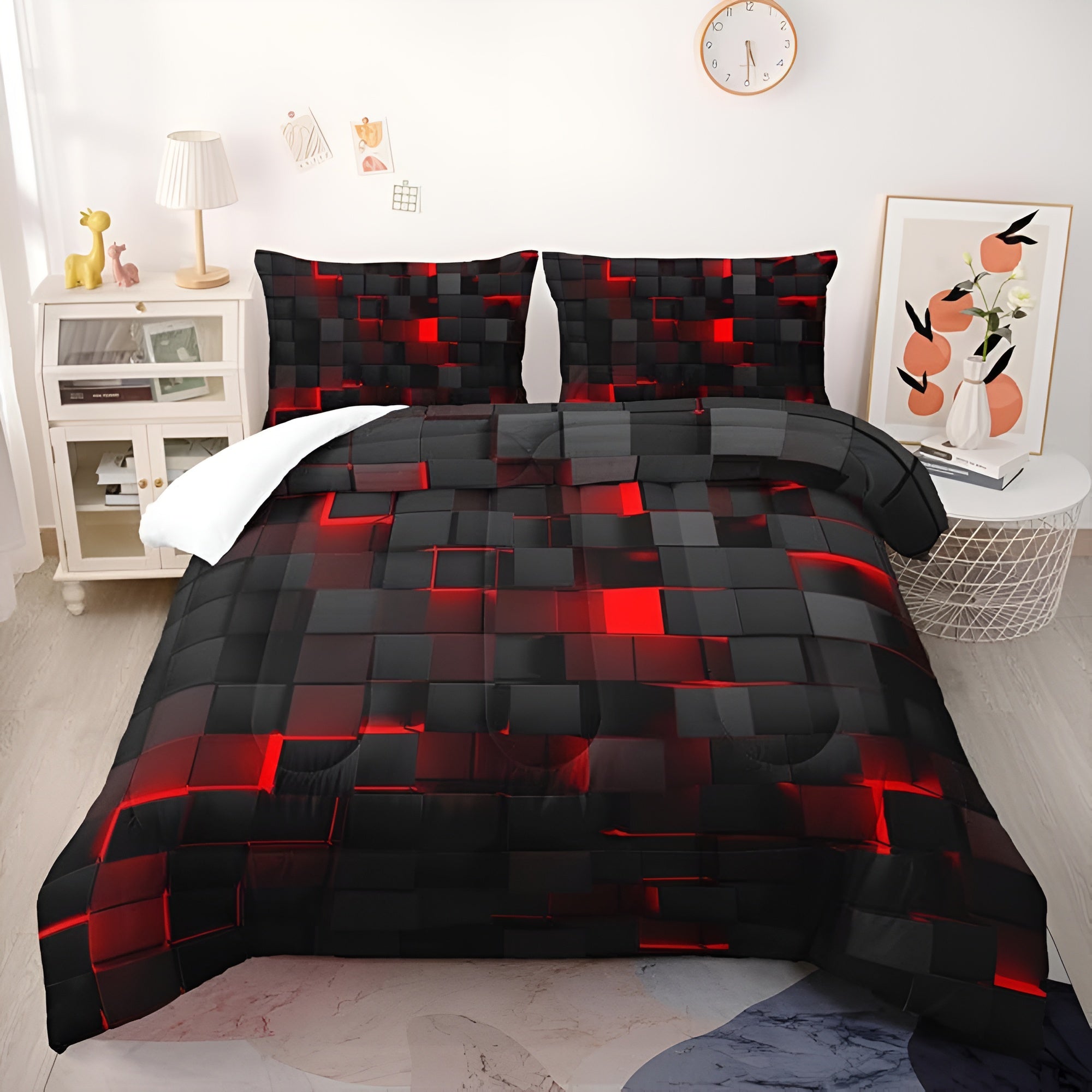 NeonGrid – Futuristic 3D Print Duvet Cover Set