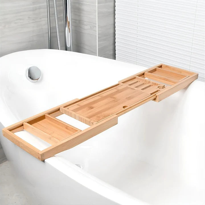 Bambura – Expandable Bamboo Bath Caddy Tray