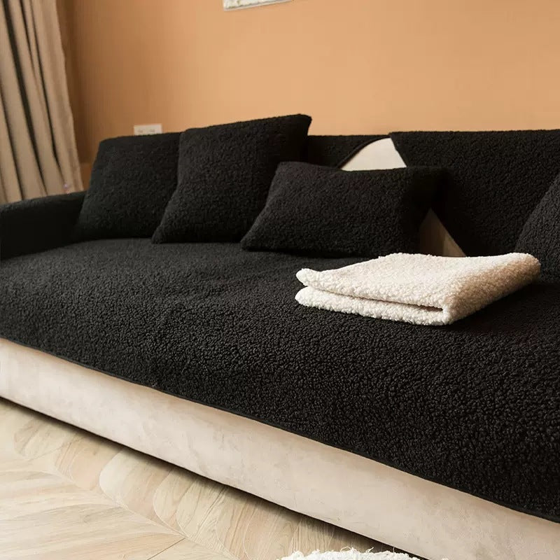 SnugNest – Teddy Sherpa Sofa Cover