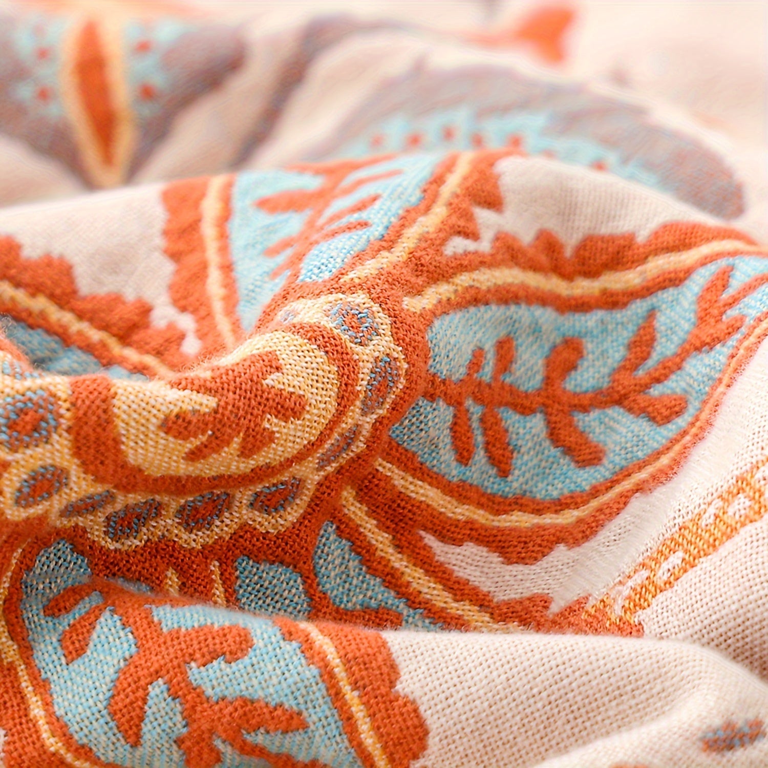FloraWeave – Bohemian Cotton Tassel Blanket