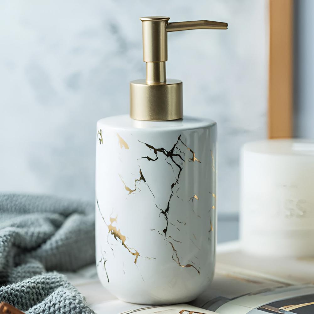 Auremar – Golden Marble Ceramic Soap Dispenser