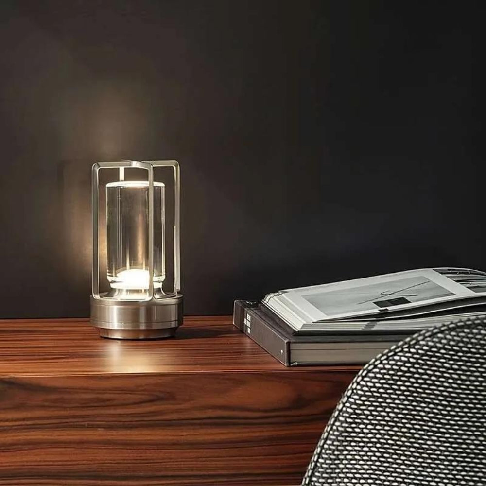 CrystalGlow – Nordic Inspired Lantern Cordless Table Lamp