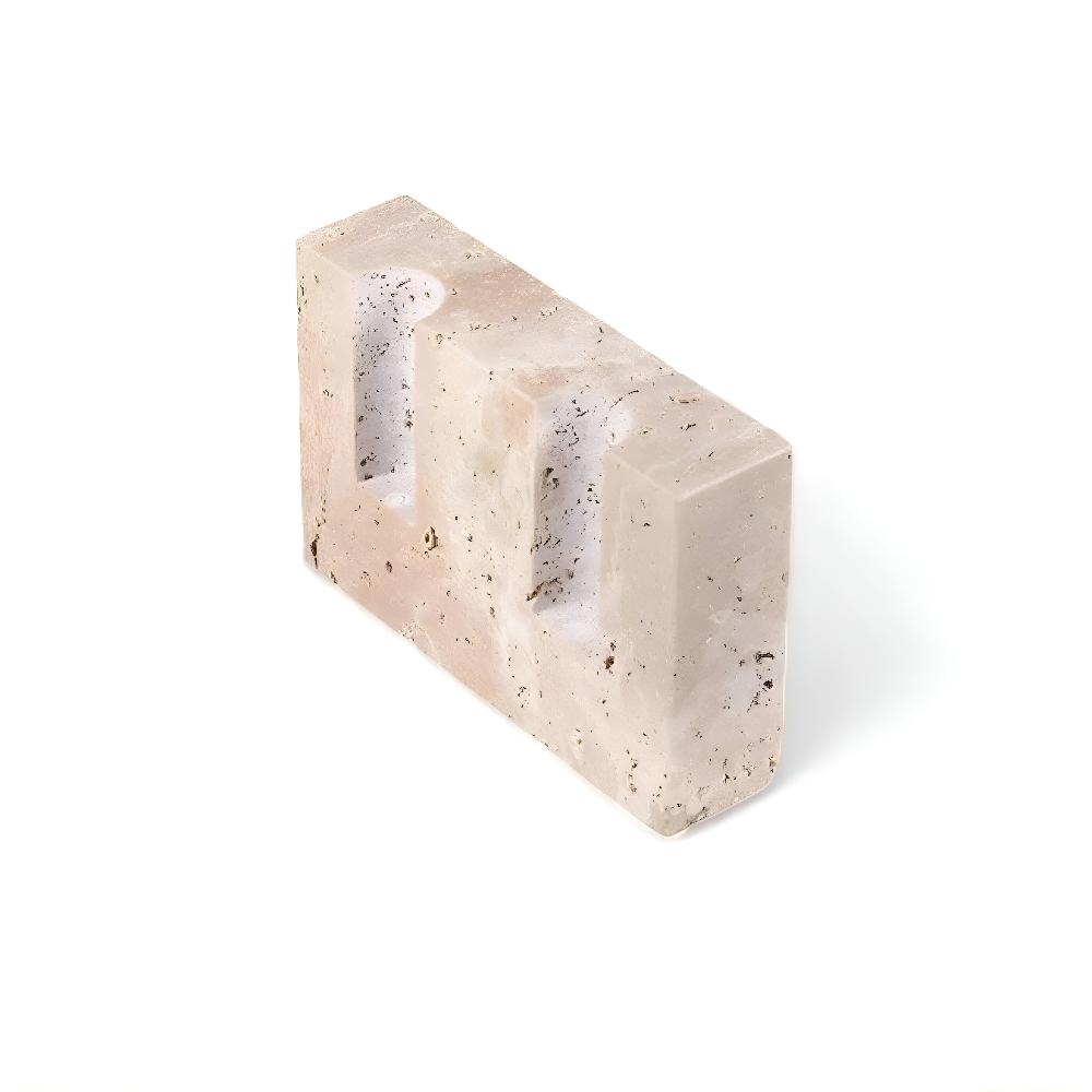LumiStone – Travertine Dual Candle Holder Natural Modern Decor