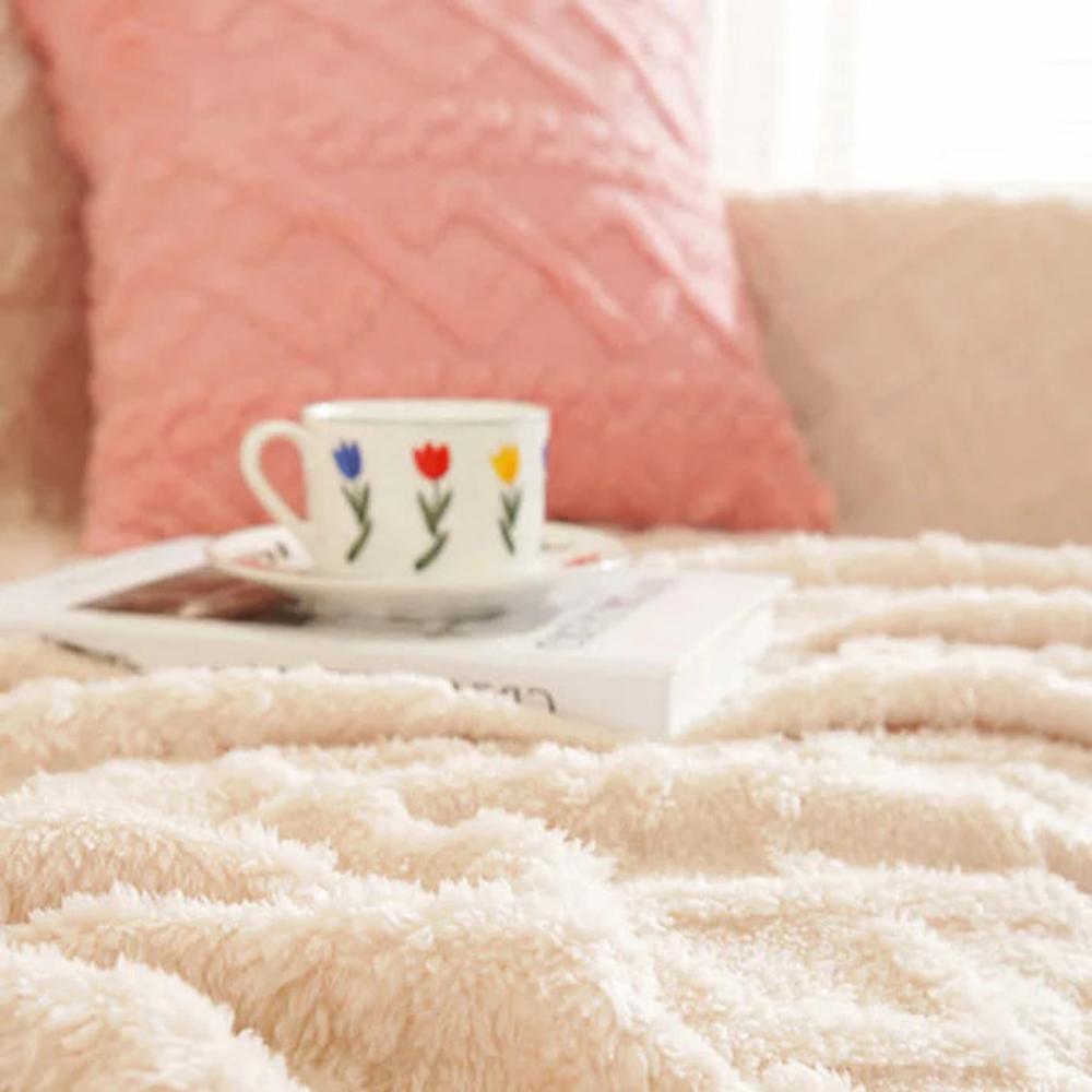 CozyNest Cover - Couch Cover - Waffle Texture - Sherpa Warm Comfort