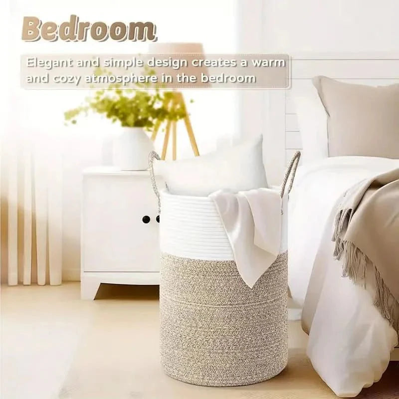 WeaveNest – Foldable Cotton Storage Basket – Stylish, Durable Versatile