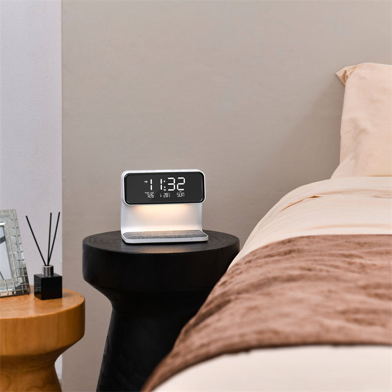 LumoDock – 3-in-1 Touch Lamp with Wireless Charger Alarm Clock