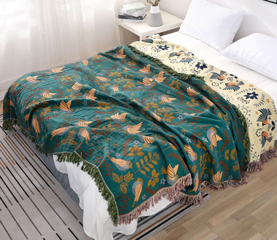 LeafWeave – Vintage Reversible Cotton Throw Blanket