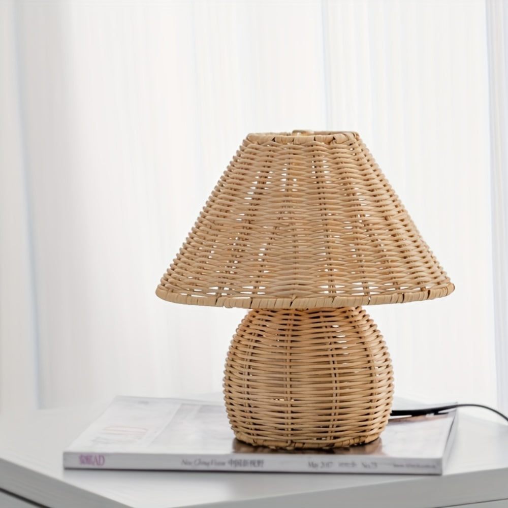 NoyaGlow – Rattan Weave Table Lamp Natural Home Decor