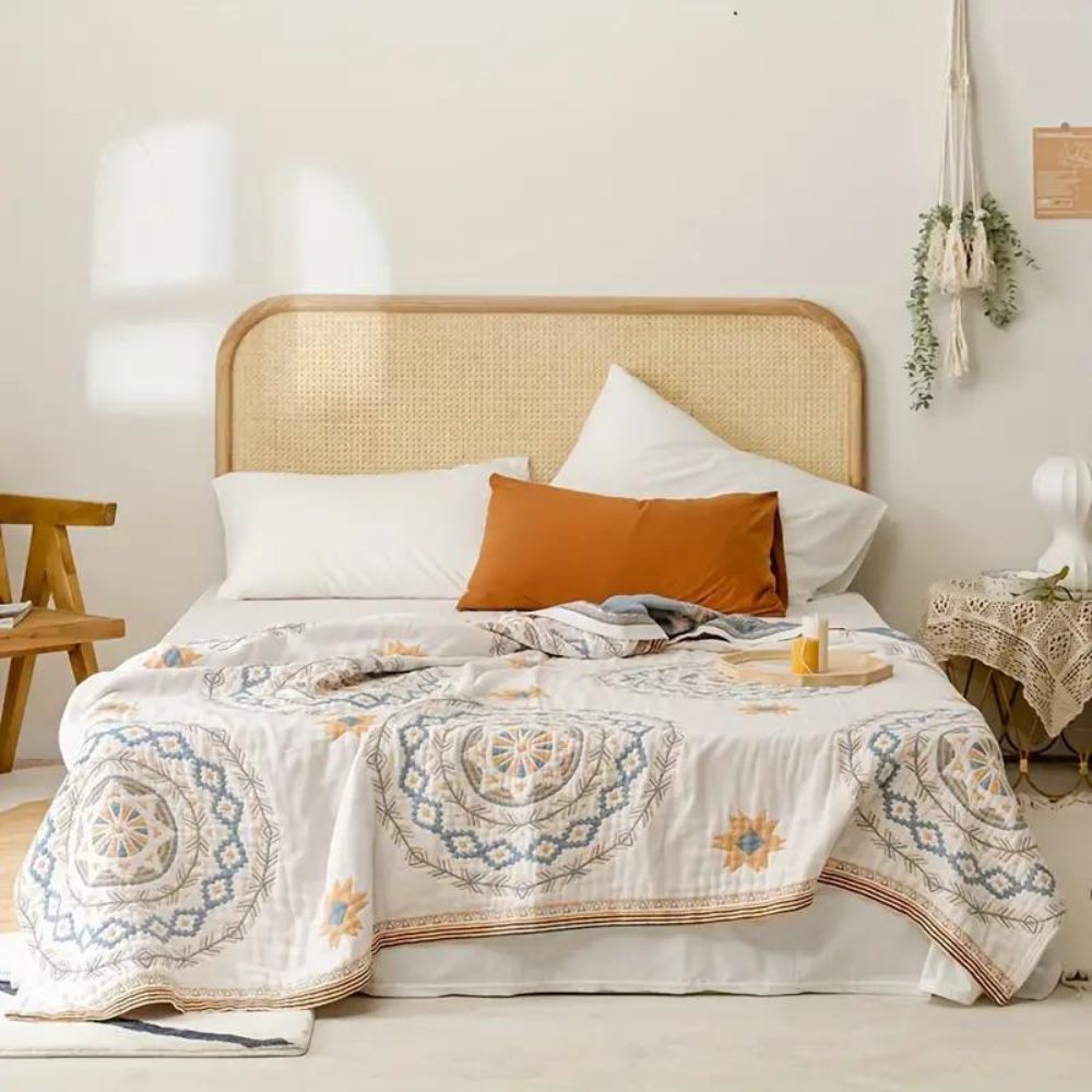 MandalaWeave – Boho Cotton Throw Blanket