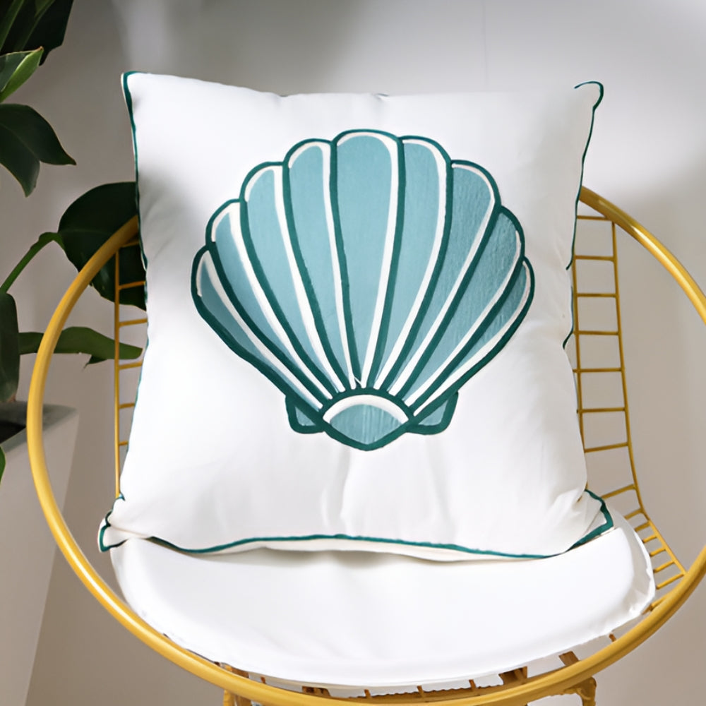 TideSketch – Embroidered Ocean Cushion Cover