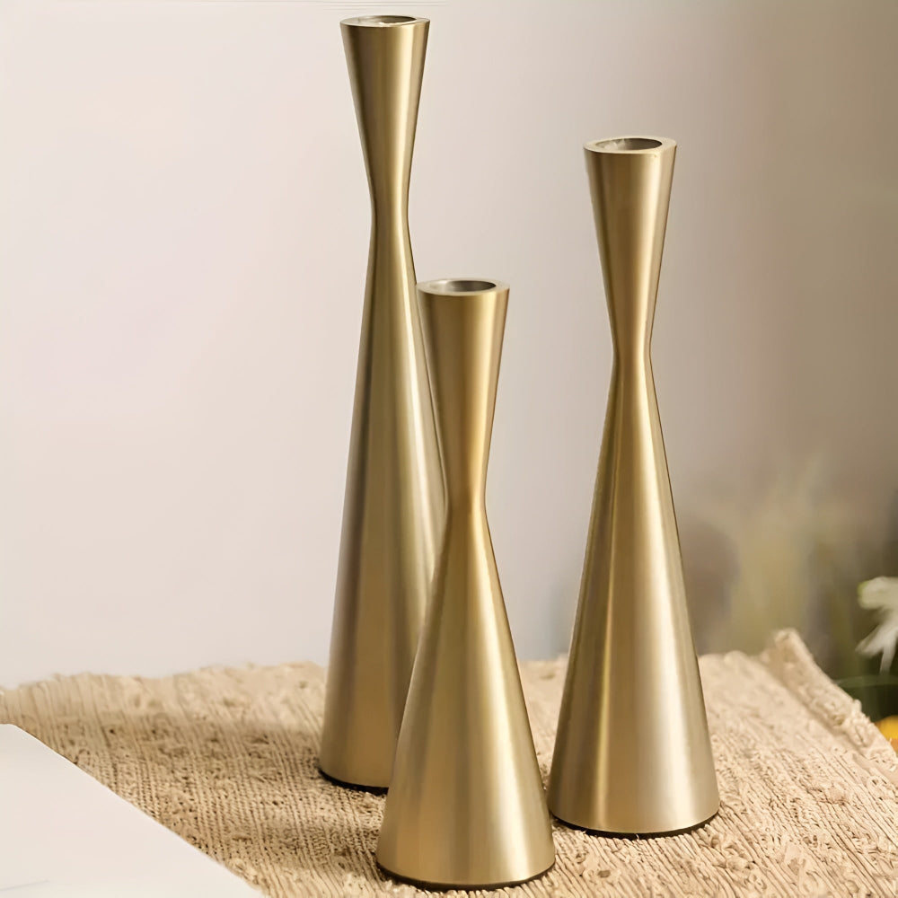 NordicWaist – Brass Candlestick Set Modern Home Decor