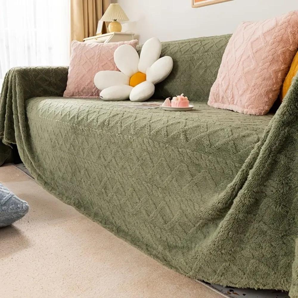 CozyNest Cover - Couch Cover - Waffle Texture - Sherpa Warm Comfort