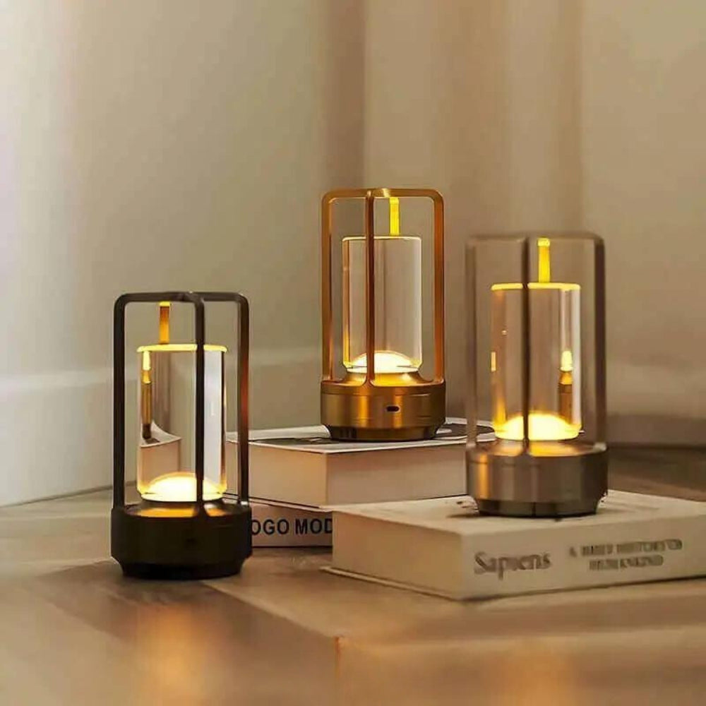 CrystalGlow – Nordic Inspired Lantern Cordless Table Lamp