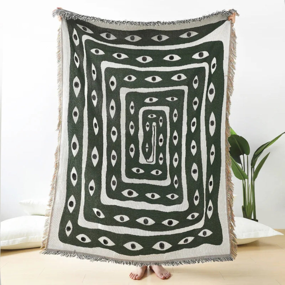 SerpentWeave Blanket - Throw Blanket - Artistic Style - Cotton Comfort