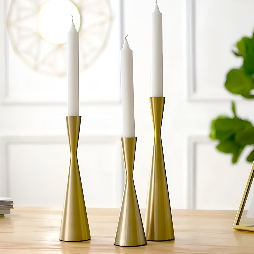 NordicWaist – Brass Candlestick Set Modern Home Decor