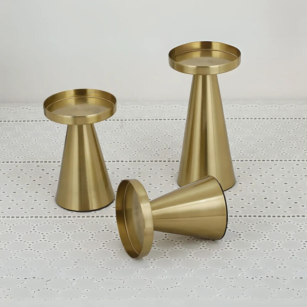 BrassLuxe – Handcrafted Candle Holder Set Elegant Home Decor