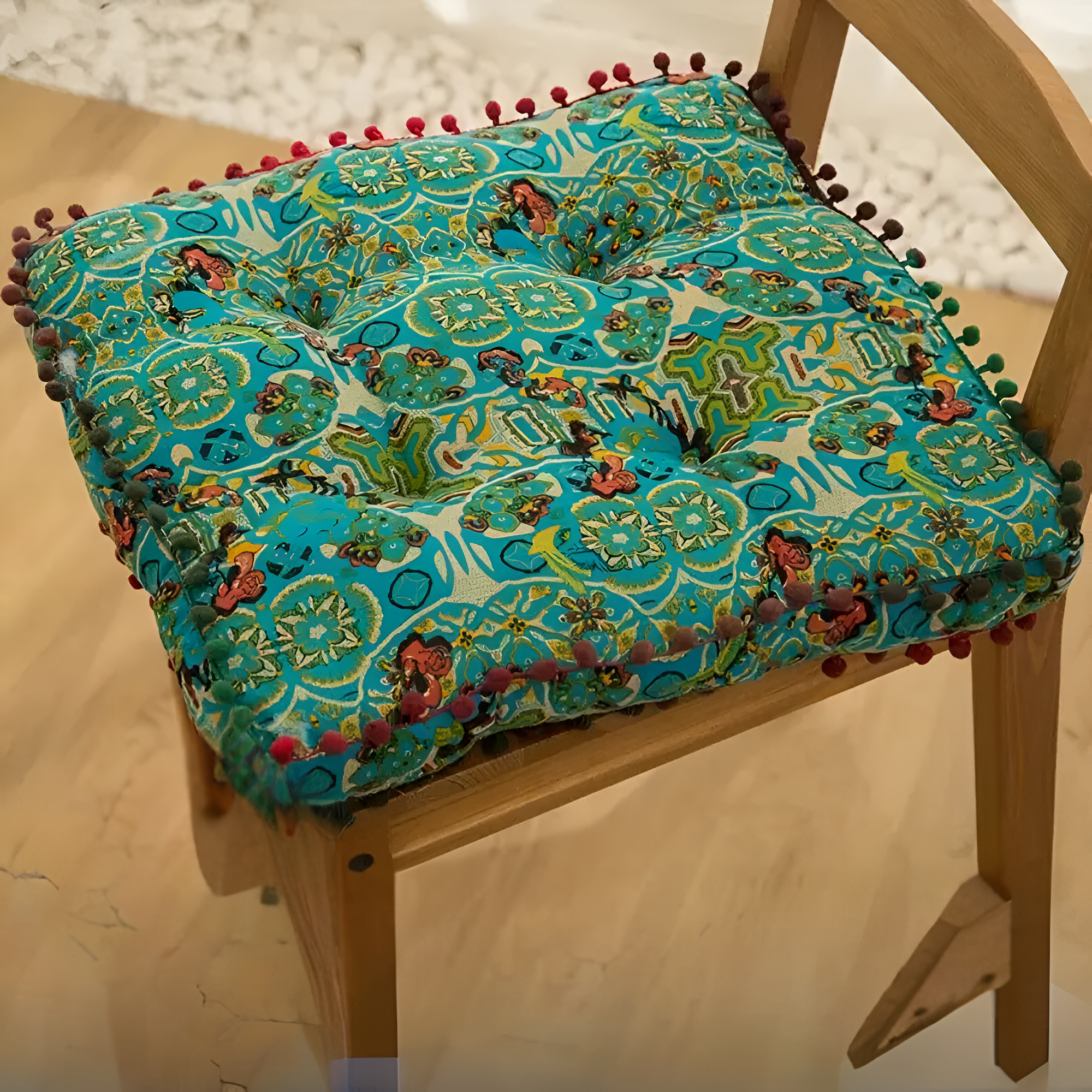 EmbroiCharm – Bohemian Embroidered Floor Cushion