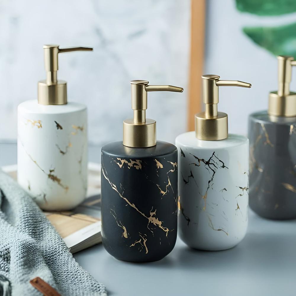 Auremar – Golden Marble Ceramic Soap Dispenser