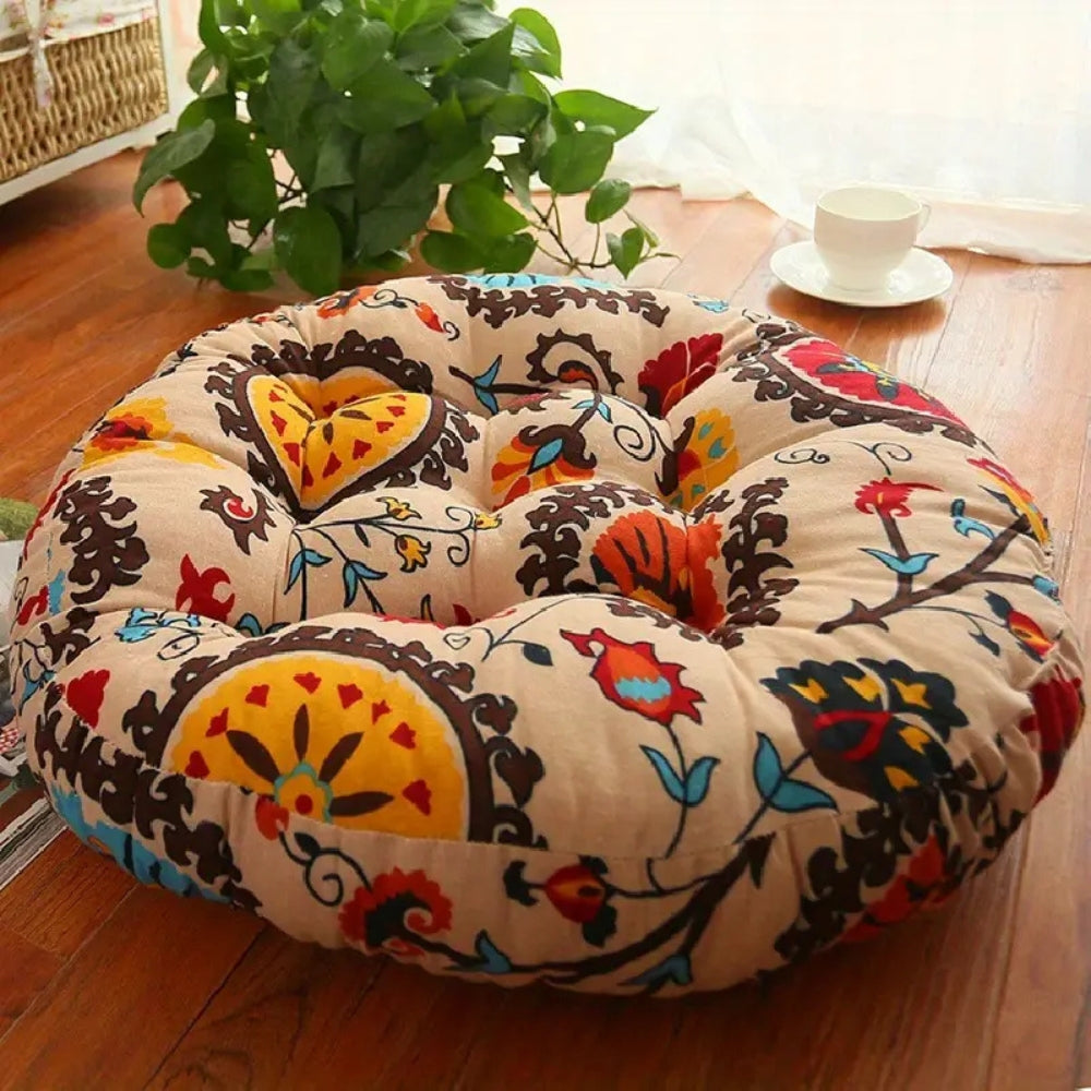 BohoBloom – Round Cotton Floor Cushion
