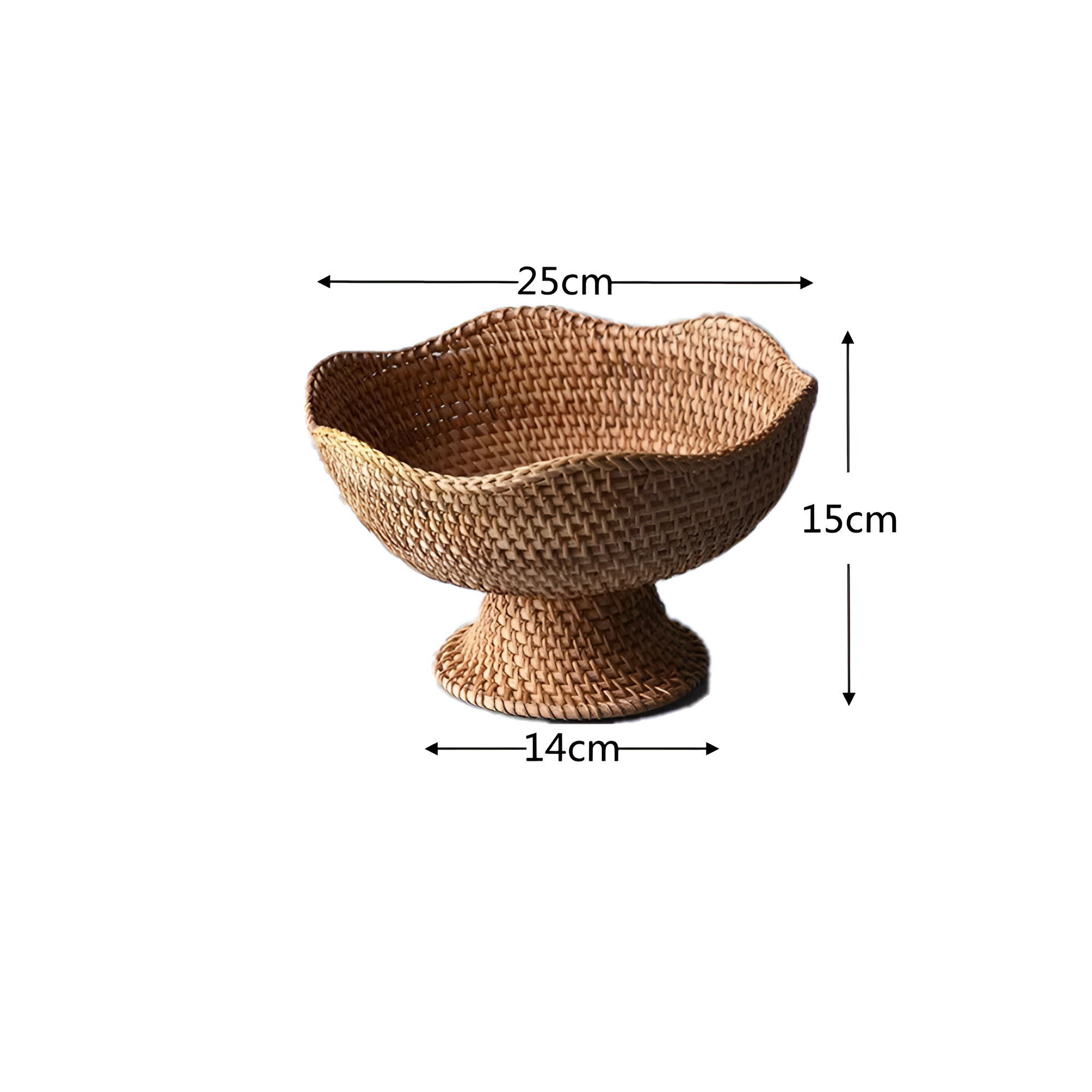 WeaveBloom – Handwoven Rattan Fruit Basket Natural Kitchen Decor