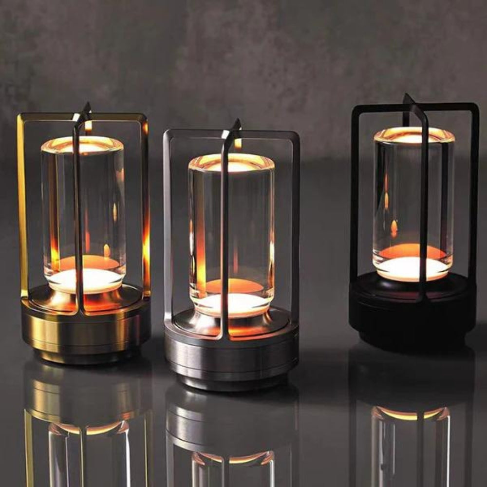 CrystalGlow – Nordic Inspired Lantern Cordless Table Lamp
