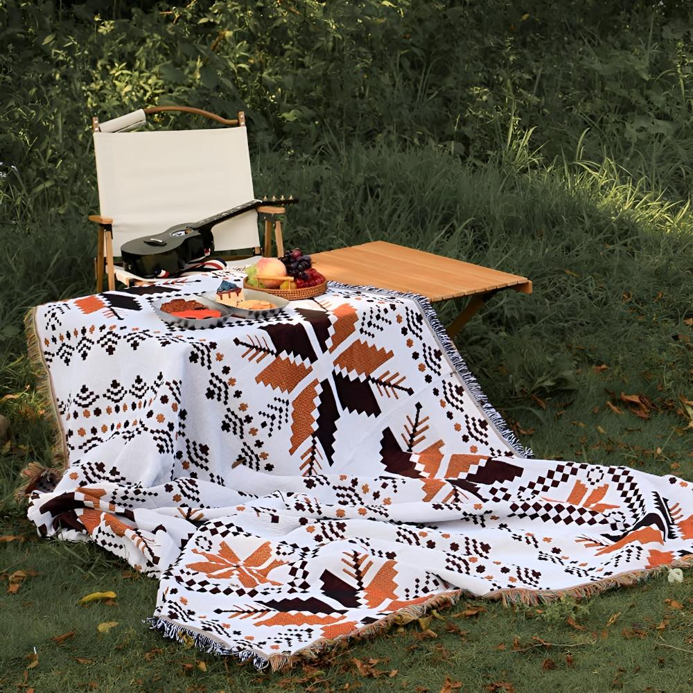 DesertLoom Blanket - Picnic Mat - Boho Style - Moroccan Pattern Comfort