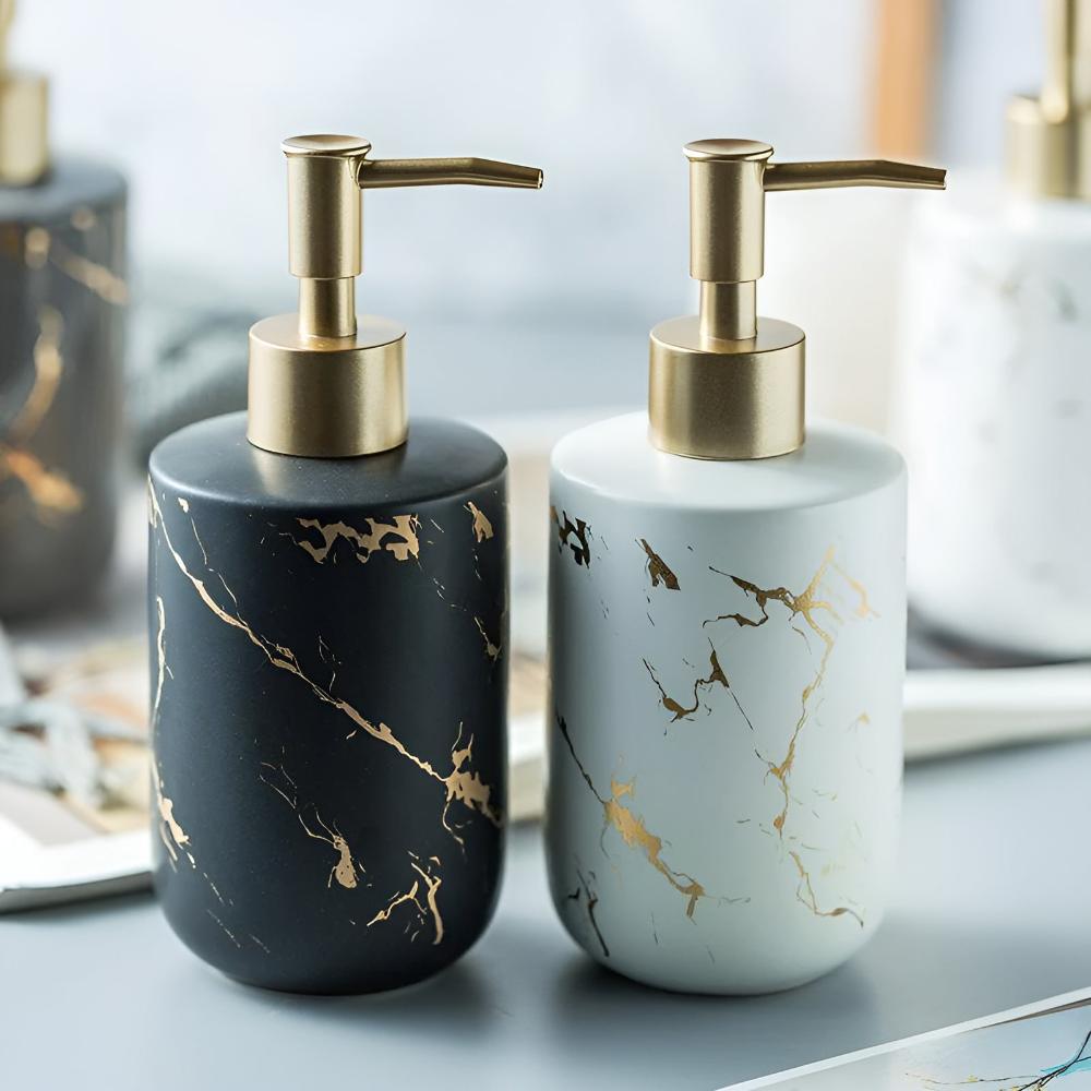 Auremar – Golden Marble Ceramic Soap Dispenser